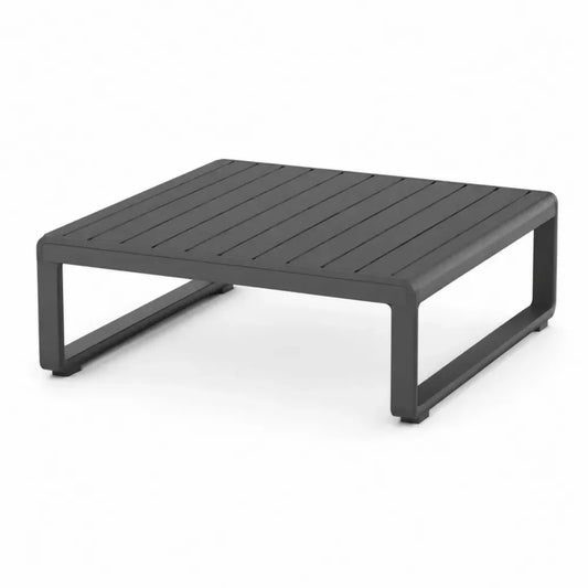 Gartentisch Loungetisch rechteckig 100 x 60 x 32 cm Polypropylen Lamellentischplatte Anthrazit